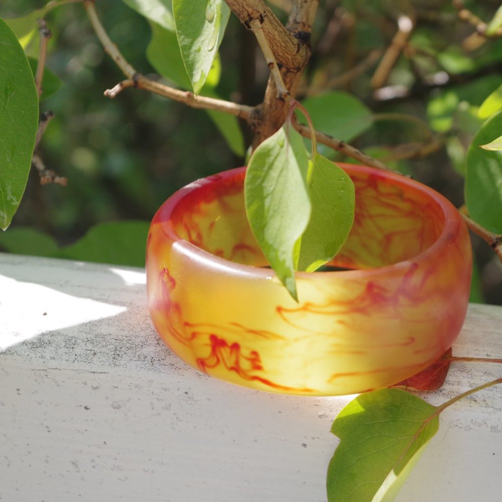 Beautiful Vintage Orange Marble Bangle